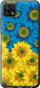 Чехол Жёлто-голубые цветы для Samsung Galaxy A22 5G A226B