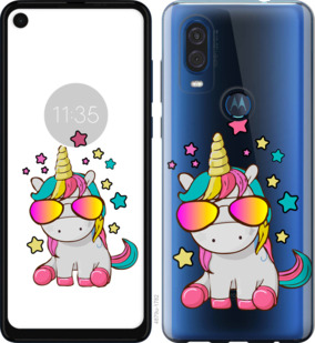 

Чехол Единорог в очках для Motorola One Vision 911950