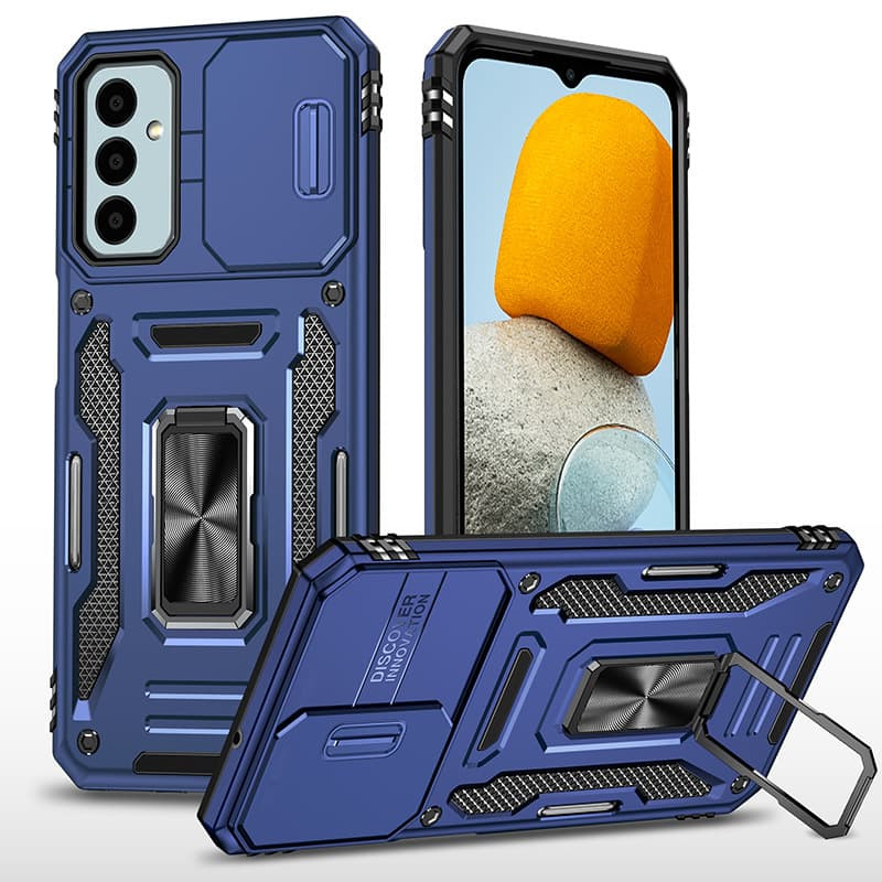 Ударопрочный чехол Camshield Army Ring для Samsung Galaxy M34 5G (Синий / Navy)