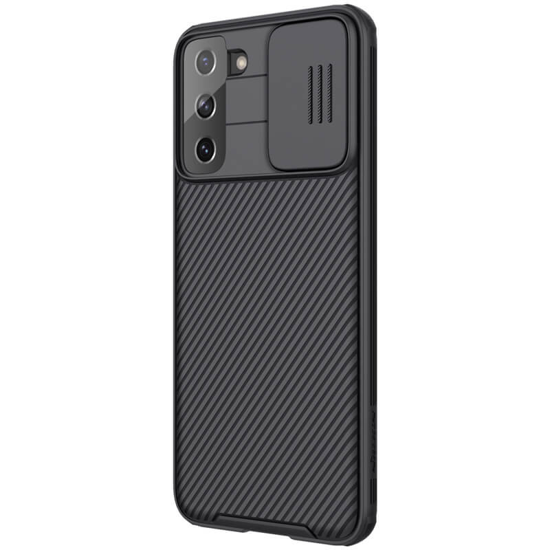 Фото Карбоновая накладка Nillkin Camshield (шторка на камеру) для Samsung Galaxy S21+ (Черный / Black) в магазине vchehle.ua