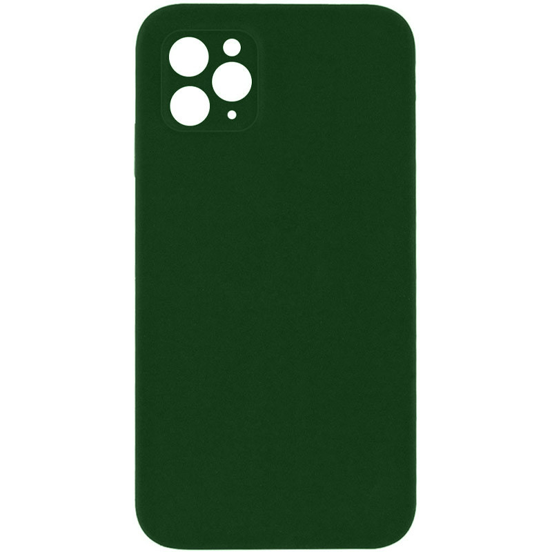 Silicone Case Square Full Camera Protective (AA) NOLOGO для Apple iPhone 11 Pro (5.8") (Зеленый / Army green)
