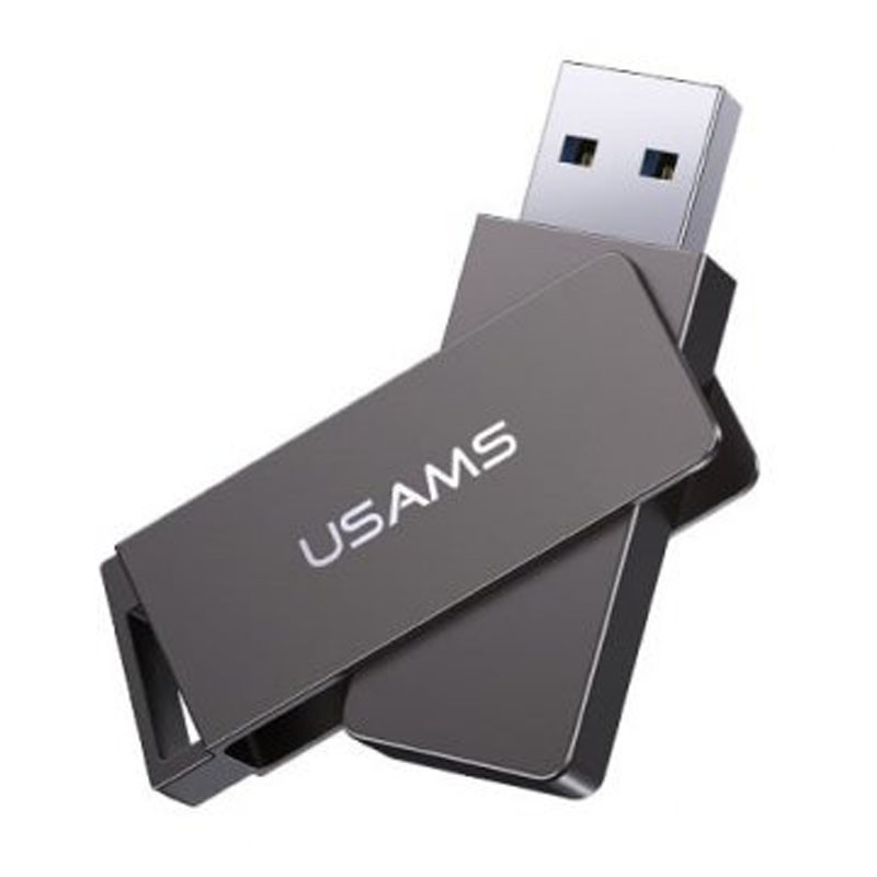 Уценка Флеш-накопитель Usams US-ZB197 USB 3.0 Rotatable High Speed – 128GB (Вскрытая упаковка / Iron-grey) в магазине vchehle.ua