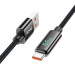 Фото Дата кабель Hoco U125 Benefit 5A USB для Type-C with display (1.2m) (Black) на vchehle.ua