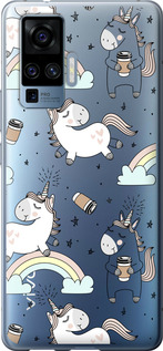 

Чехол Единорог и кофе для Vivo X50 Pro 1607303