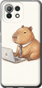 Чехол Funny Capybara CEO Working для Xiaomi Mi 11 Lite