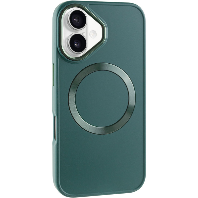 TPU чохол Bonbon Metal Style with Magnetic safe на Apple iPhone 16 (6.1") (Зелений / Pine green)