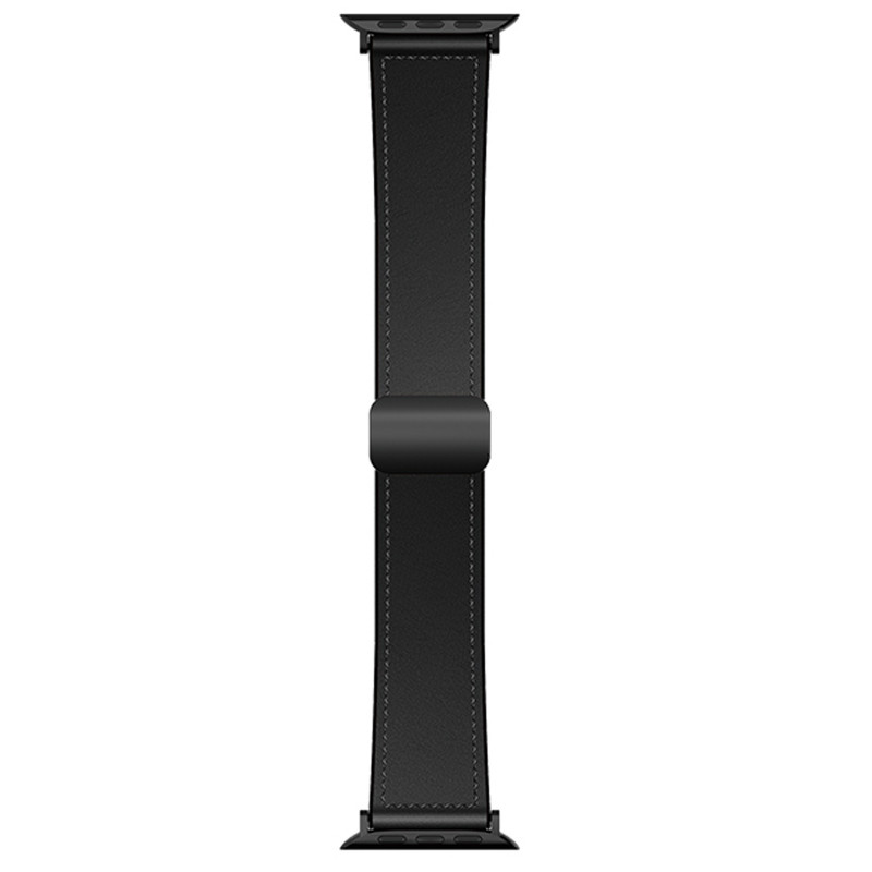 Ремешок Hoco WA34 Basic magnetic buckle silicone leather strap для Apple watch 44/45/46/49mm (Black)
