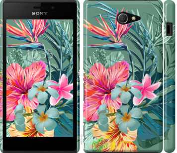 

Чехол Тропические цветы v1 для Sony Xperia M2 D2305 845075