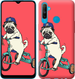 

Чехол Мопс на велосипеде для Realme C3 933374