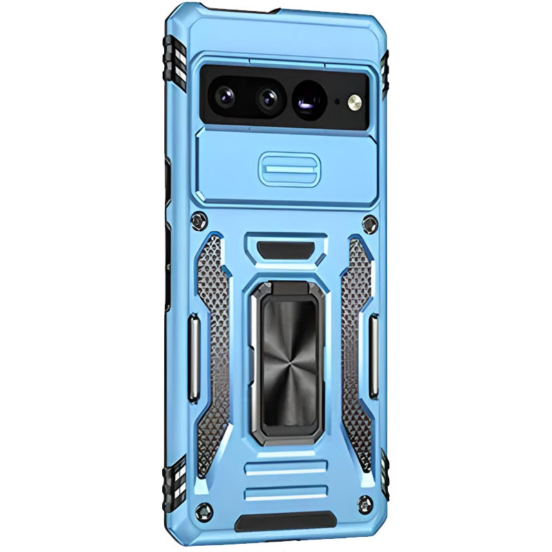 Фото Ударопрочный чехол Camshield Army Ring для Google Pixel 7 Pro (Голубой / Light Blue) на vchehle.ua