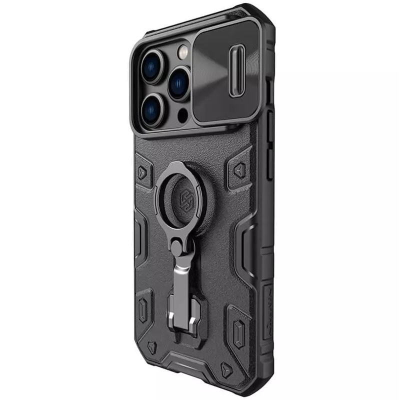 TPU+PC чехол Nillkin Metal CamShield Armor Pro no logo (со шторкой) для Apple iPhone 14 Pro (6.1") (Black) в магазине vchehle.ua