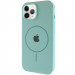 Чехол Silicone Case Full Protective (AA) with Magnetic Safe для Apple iPhone 11 Pro (5.8") (Бирюзовый / Light Turquoise)