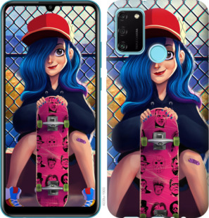 

Чехол Прикольная девочка со скейтбордом для Huawei Honor 9A 920503