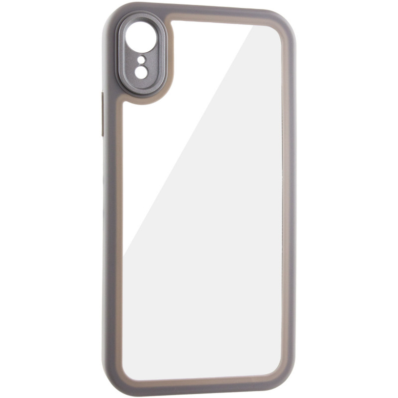 Фото TPU чохол Transparent + Colour 1,5mm на Apple iPhone XR (6.1") (Grey) на vchehle.ua