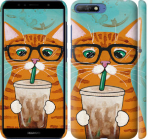 Чохол Зеленоокий кіт в окулярах на Huawei Honor 9
