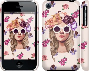 Чехол Девушка с цветами v2 для iPhone 3Gs