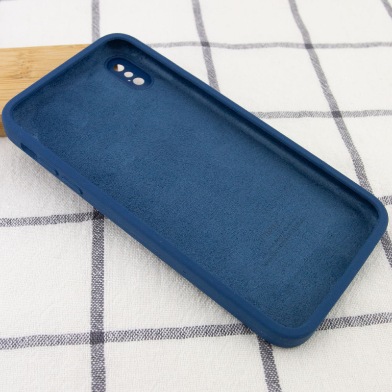 Фото Уценка Чехол Silicone Case Square Full Camera Protective (AA) для Apple iPhone XS Max (6.5") (Эстетический дефект / Синий / Navy blue) в магазине vchehle.ua
