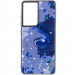 TPU+Glass чохол Diversity на Samsung Galaxy S21 Ultra (Stains blue)