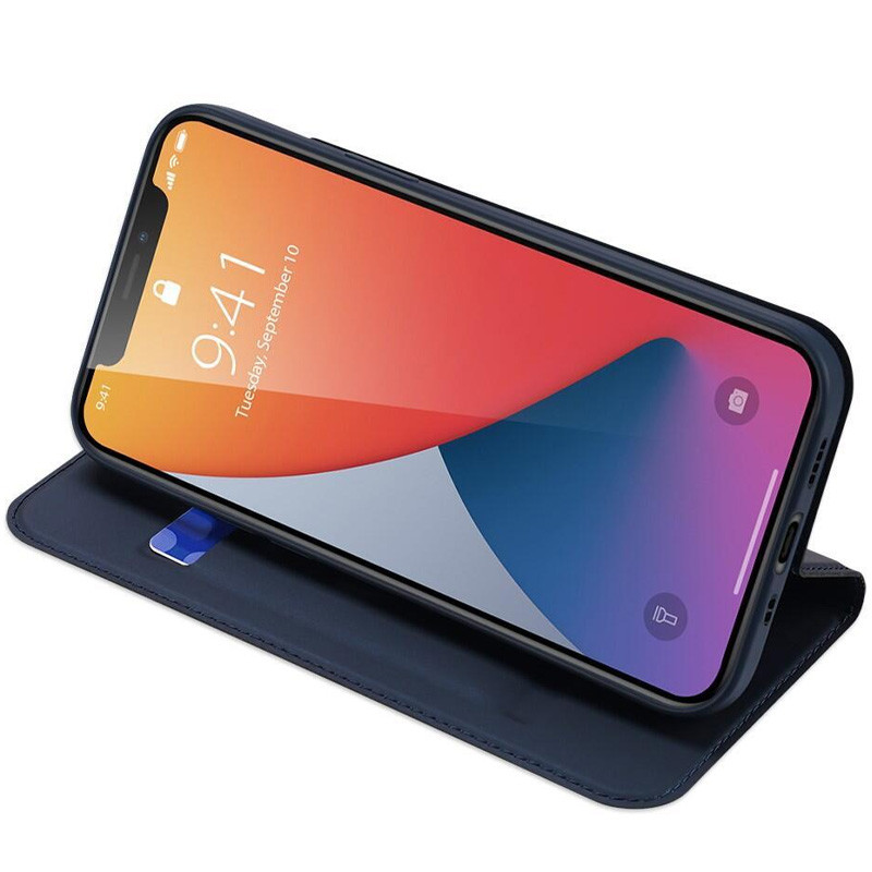 Фото Чехол-книжка Dux Ducis с карманом для визиток для Apple iPhone 12 Pro / 12 (6.1") (Синий) в магазине vchehle.ua