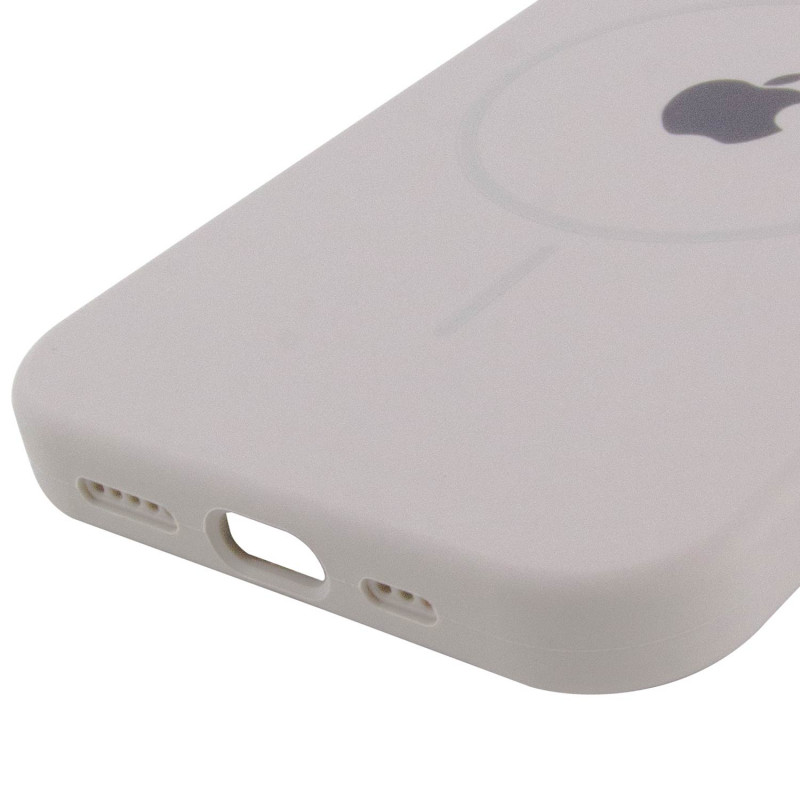 Купити Чохол Silicone Case Full Protective (AA) with Magnetic Safe на Apple iPhone 12 Pro Max (6.7") (Сірий / Light Grey) на vchehle.ua