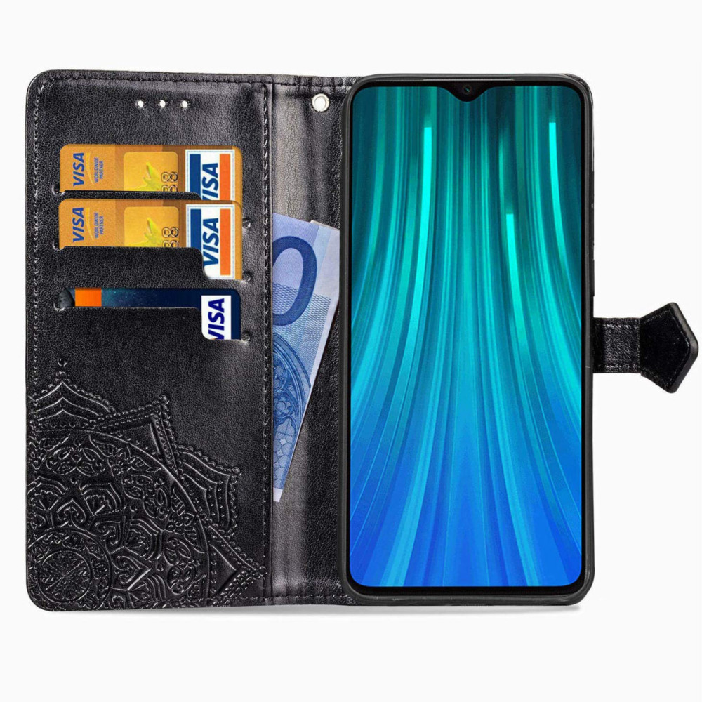 Фото Кожаный чехол (книжка) Art Case с визитницей для Xiaomi Redmi Note 8 Pro (Черный) на vchehle.ua