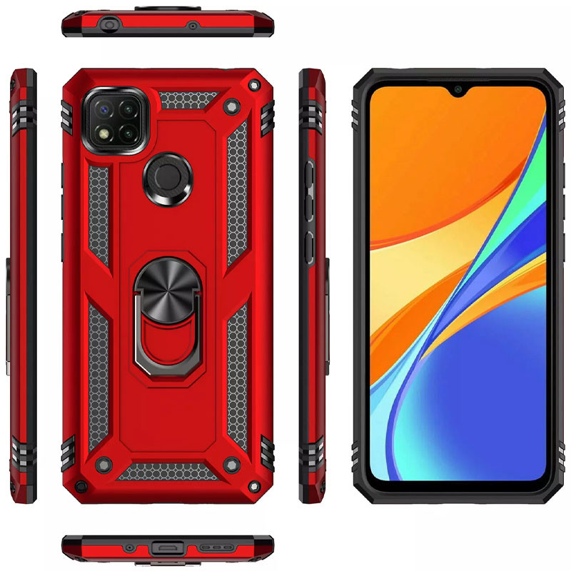 Фото Ударостійкий чохол Serge Ring for Magnet на Xiaomi Redmi 9C (Червоний) в маназині vchehle.ua