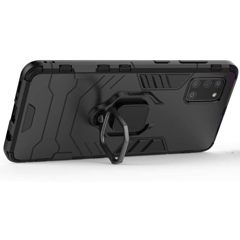 Ударостійкий чохол Transformer Ring for Magnet на Samsung Galaxy A31 (Чорний / Soul Black) в магазині vchehle.ua