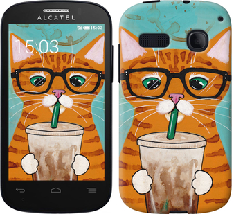 

Чехол Зеленоглазый кот в очках для Alcatel One Touch Pop C3 4033D 657597