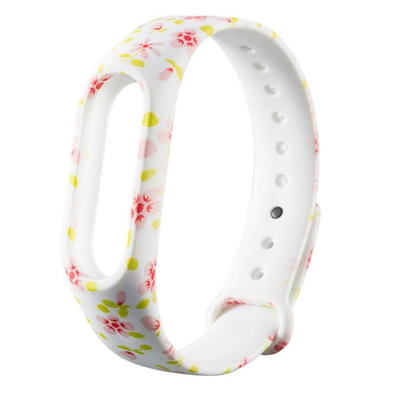 

Силиконовый ремешок с рисунком для Xiaomi Mi Band 3/4 (Рожеві квіти / Білий) 902979