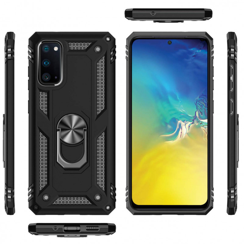 Фото Ударопрочный чехол Serge Ring for Magnet для Samsung Galaxy S20 (Черный) на vchehle.ua