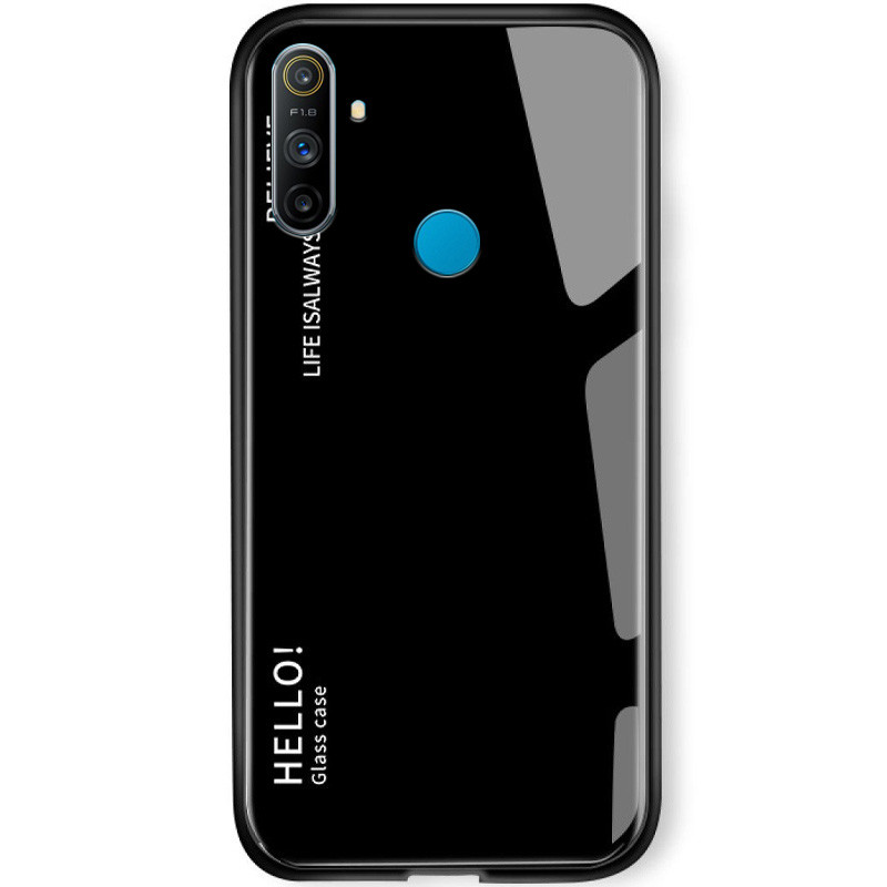 TPU+Glass чехол Gradient HELLO для Realme C3 (Черный)