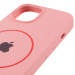 Чохол Silicone Case Full Protective (AA) with Magnetic Safe на Apple iPhone 12 Pro Max (6.7") (Рожевий / Light pink) в магазині vchehle.ua