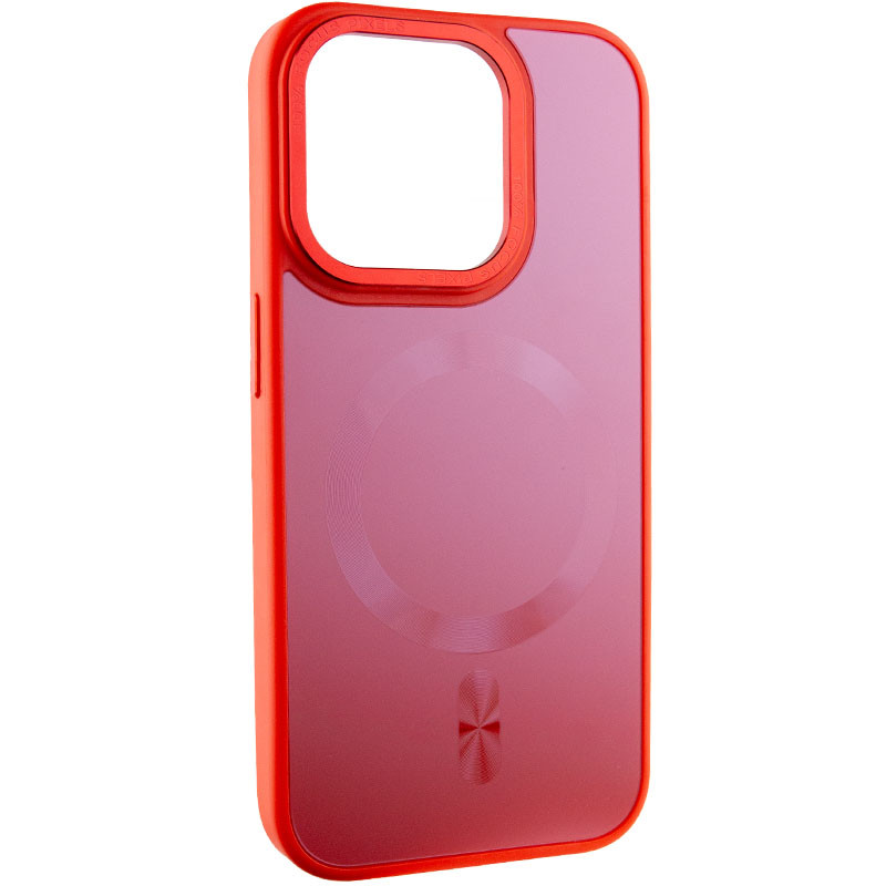 Фото Чохол TPU+Glass Sapphire Midnight Open Camera with Magnetic Safe на Apple iPhone 15 Pro Max (6.7") (Червоний / Red) на vchehle.ua