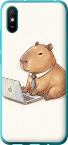 Чохол Funny Capybara CEO Working на Xiaomi Redmi 9A
