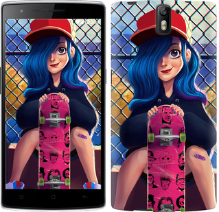 

Чехол Прикольная девочка со скейтбордом для OnePlus 1 618528
