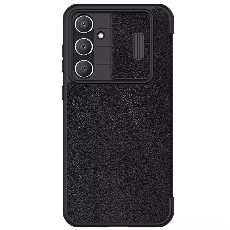 Фото Кожаный чехол (книжка) Nillkin Qin Pro Camshield для Samsung Galaxy S23 FE (Черный) на vchehle.ua