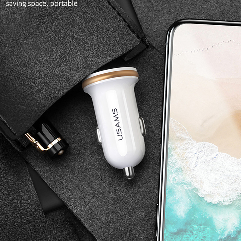 Фото АЗУ USAMS US-CC050 C4 (2USB 2.4A) (Белый) в магазине vchehle.ua