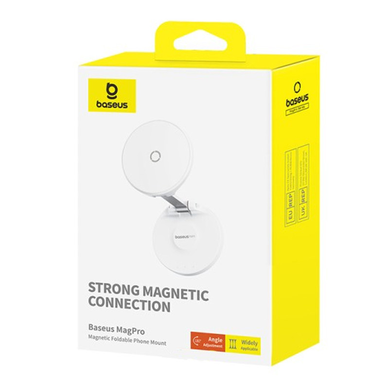 Держатель для телефона Baseus MagPro Magnetic Foldable Phone Mount (B10564101) (White) в магазине vchehle.ua