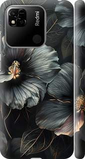 Чехол Черные цветы для Xiaomi Redmi 10A