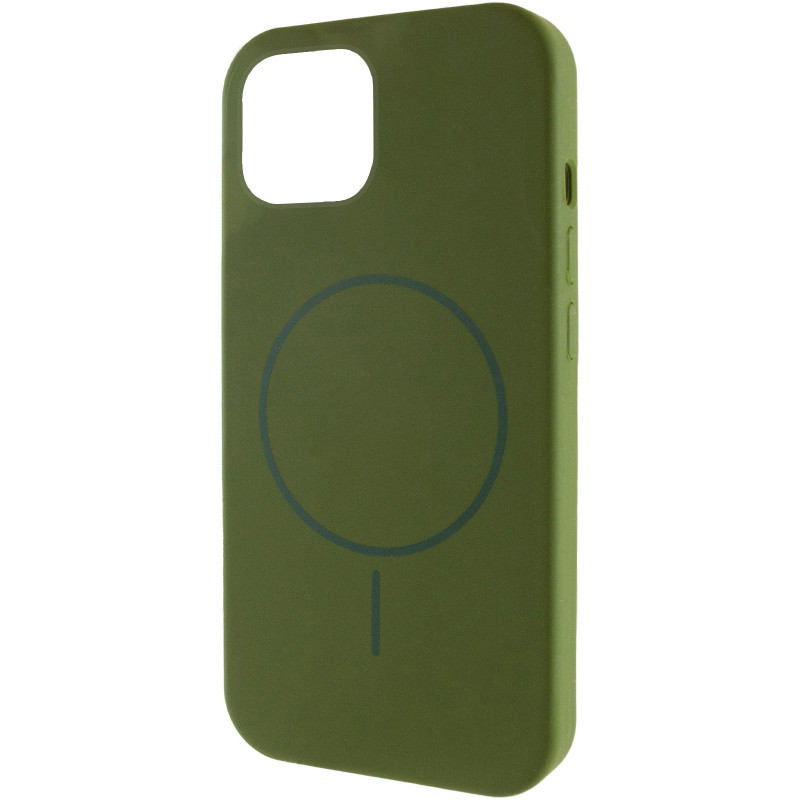 Чохол Silicone Case Full Protective (AA) NO LOGO with Magnetic Safe на Apple iPhone 11 Pro Max (6.5") (Зелений / Dark Olive)