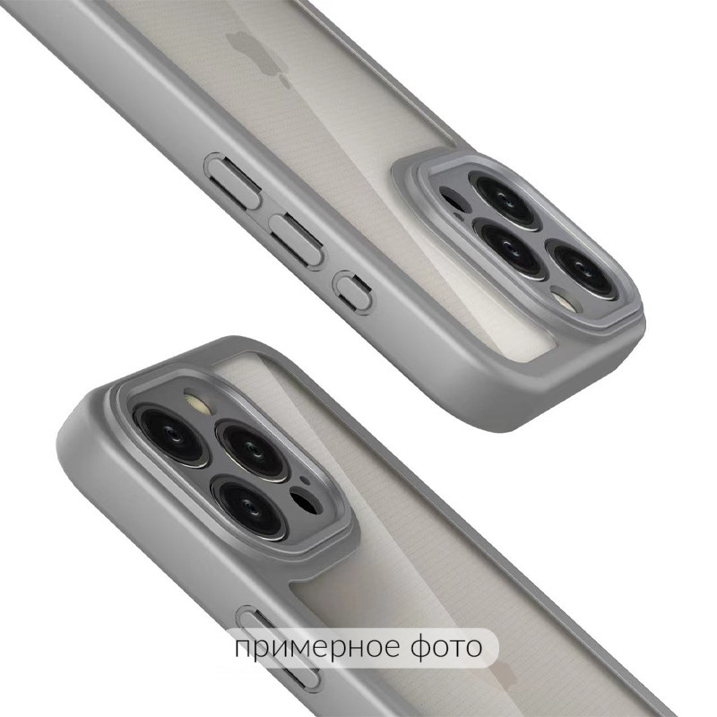 Фото TPU чохол Transparent + Colour 1,5mm на Apple iPhone 16 (6.1") (Grey) на vchehle.ua