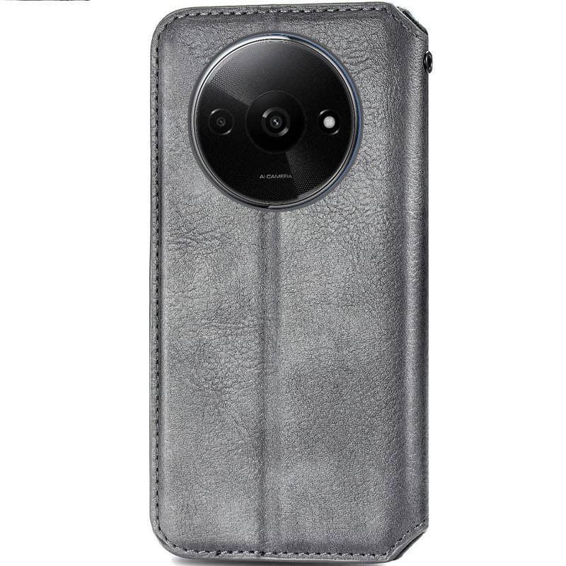 Фото Кожаный чехол-книжка GETMAN Cubic (PU) для Xiaomi Redmi A3 (Серый) на vchehle.ua