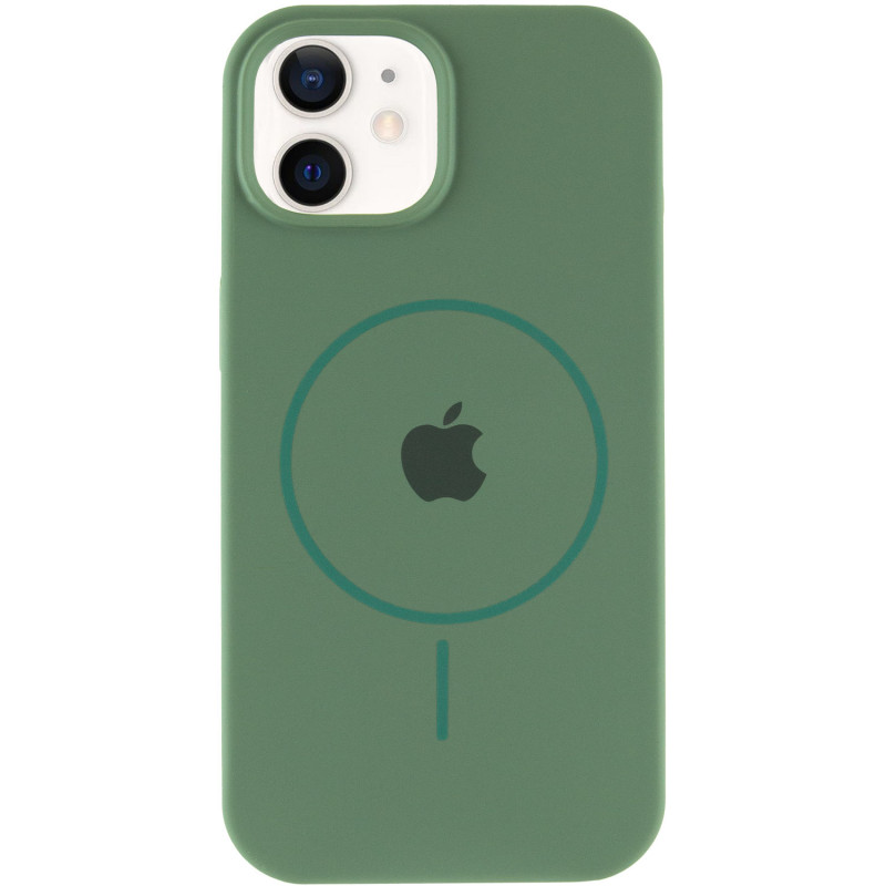 Фото Чехол Silicone Case Full Protective (AA) with Magnetic Safe для Apple iPhone 11 (6.1") (Зеленый / Pine green) на vchehle.ua