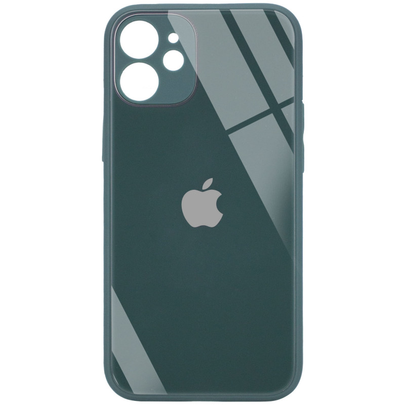 Уценка TPU+Glass чехол GLOSSY Logo Full camera (opp) для Apple iPhone 12 mini (5.4") (Царапина / Зеленый)