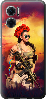 Чохол Українка зі зброєю на Xiaomi Redmi Note 11E