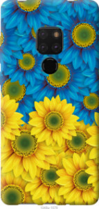 Чехол Жёлто-голубые цветы для Huawei Mate 20