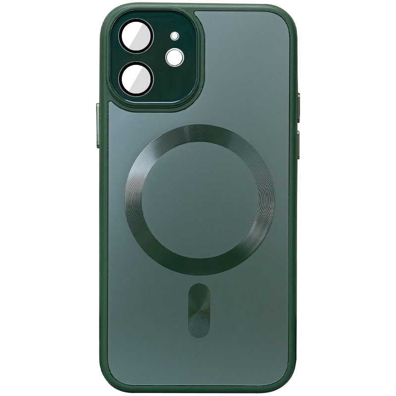 Чехол TPU+Glass Sapphire Midnight with Magnetic Safe для Apple iPhone 12 (6.1") (Зеленый / Forest green)