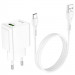Купити МЗП Hoco C98A QC3.0 (1USB/18W) + USB to Type-C (White) на vchehle.ua