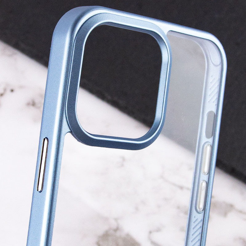 Фото TPU+PC чохол Epik Chrome Buttons на Apple iPhone 13 Pro Max (6.7") (Блакитний) в маназині vchehle.ua