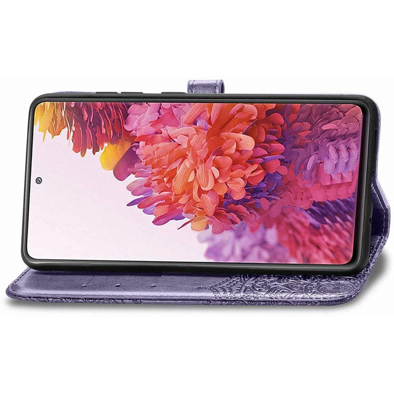 Кожаный чехол-книжка Art Case с визитницей для Samsung Galaxy S20 FE (Фиолетовый) в магазине vchehle.ua